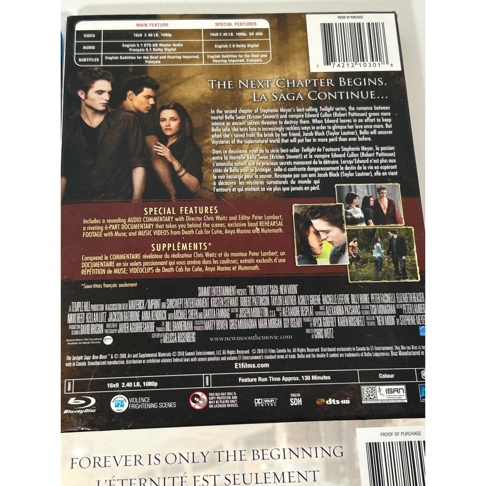The Twilight Saga Blu-ray Lot Twilight New Moon Eclipse Breaking Dawn Part 1 - Picture 7 of 10